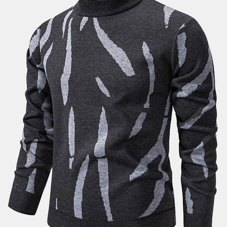 Blake | Abstract Print Stand Collar Sweater