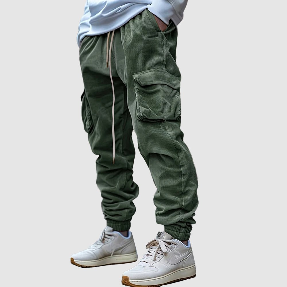 Dexter men's vintage washed cargo joggers in Green, view 3