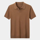 Keegan | Knit Polo with Open Collar
