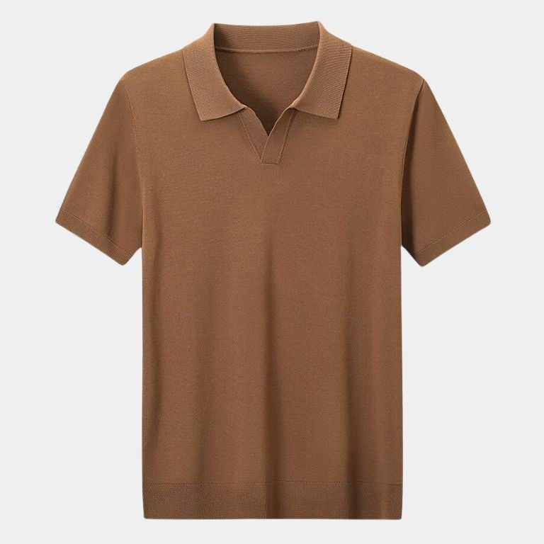 Keegan | Knit Polo with Open Collar