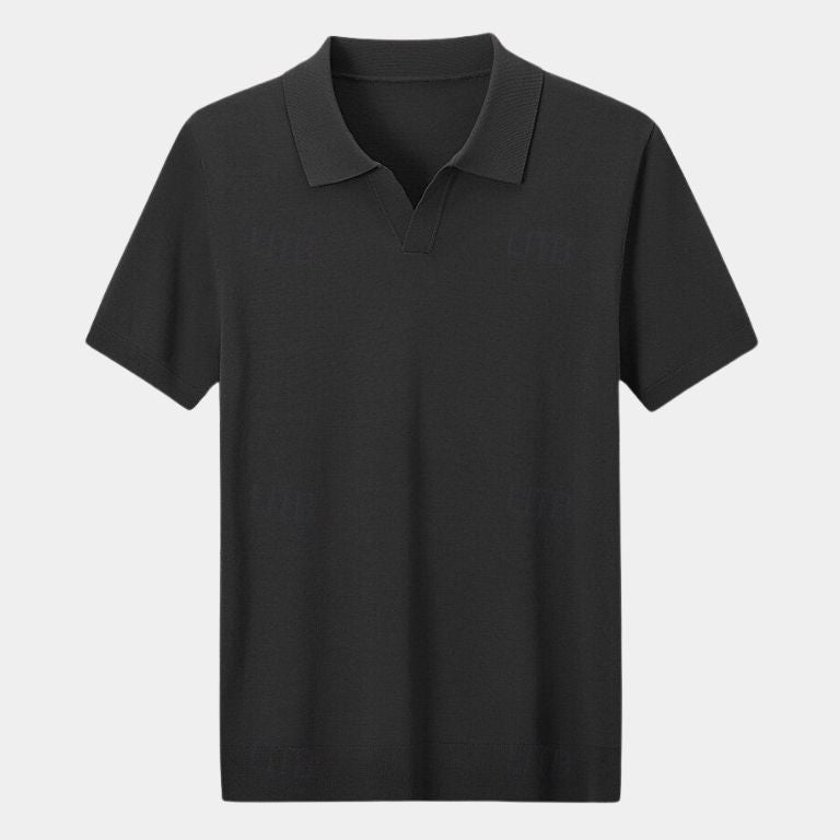 Keegan | Knit Polo with Open Collar
