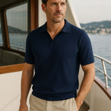Keegan | Knit Polo with Open Collar
