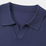 Keegan | Knit Polo with Open Collar
