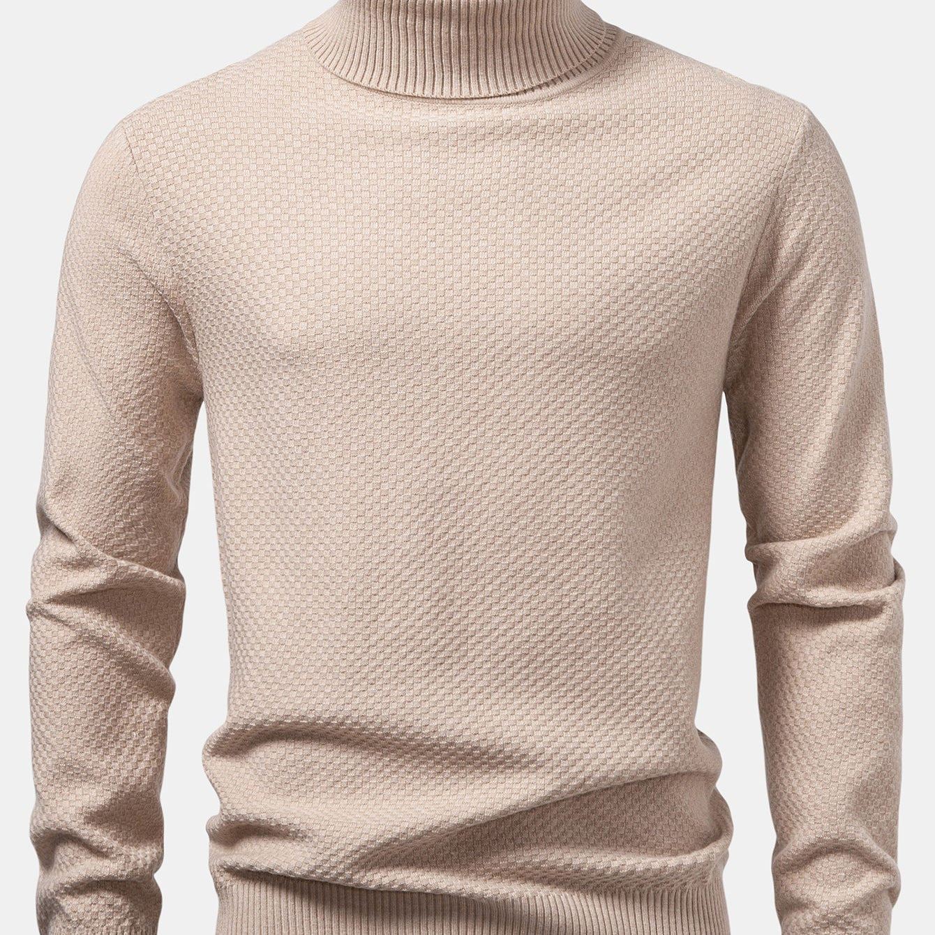 Emmett | Checkerboard Knit Turtleneck Sweater