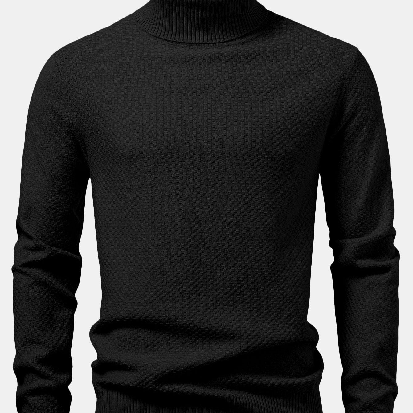 Emmett | Checkerboard Knit Turtleneck Sweater