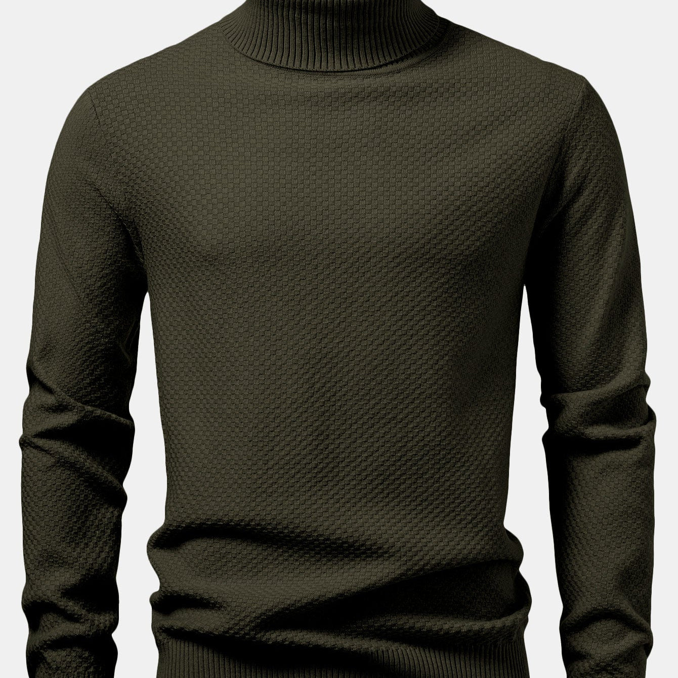 Emmett | Checkerboard Knit Turtleneck Sweater