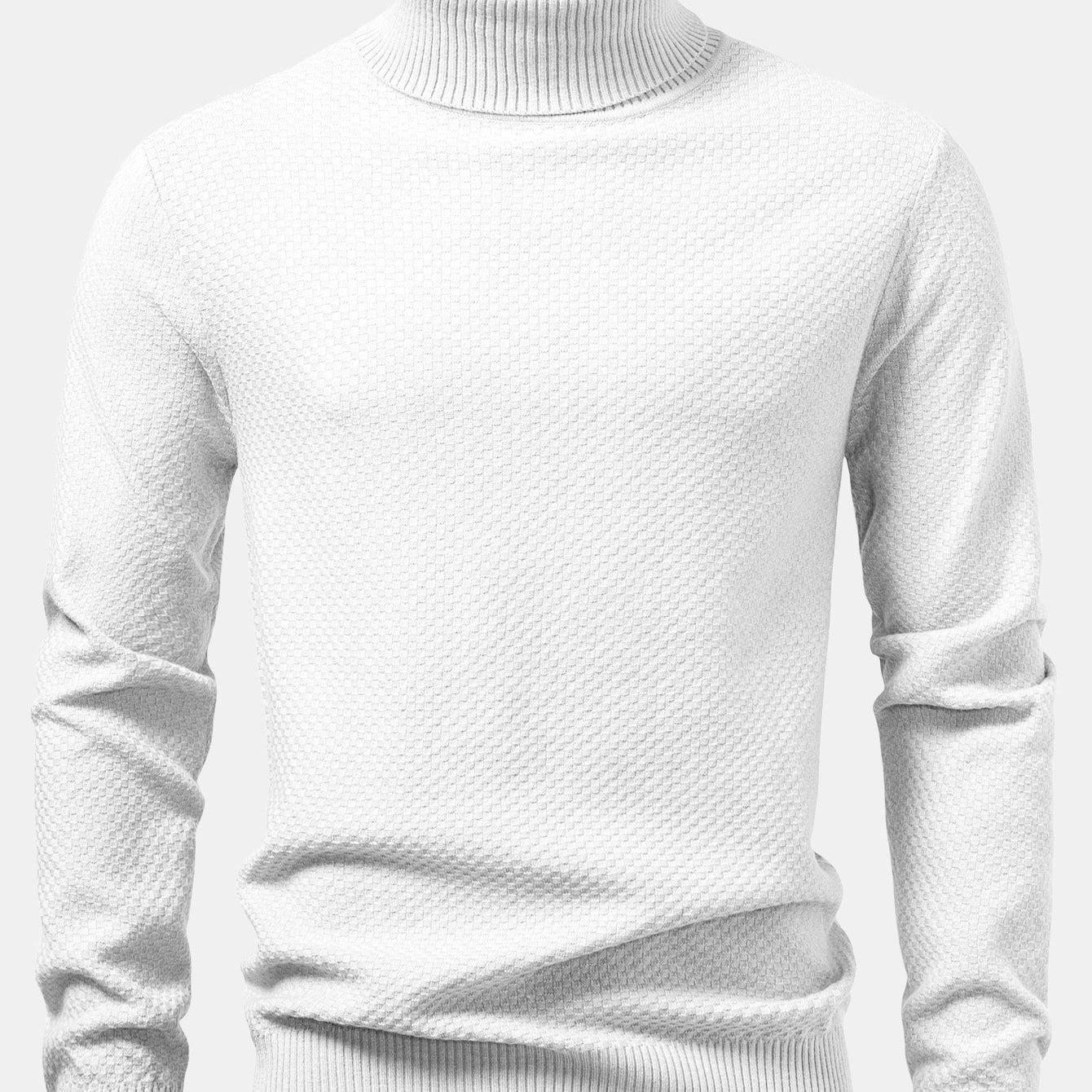 Emmett | Checkerboard Knit Turtleneck Sweater