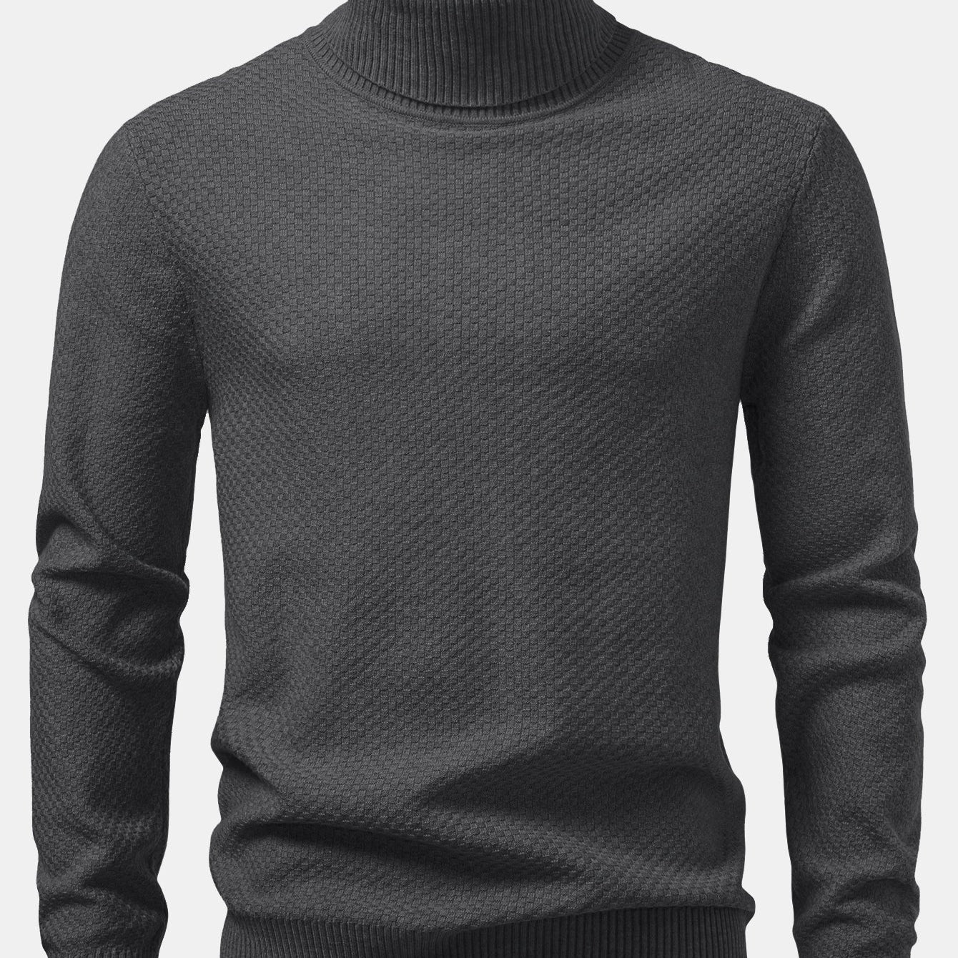 Emmett | Checkerboard Knit Turtleneck Sweater