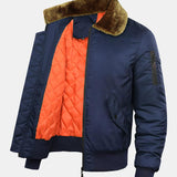 Thomas | Padded Bomber Jacket with Faux Fur Collar