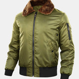 Thomas | Padded Bomber Jacket with Faux Fur Collar