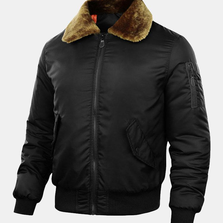 Thomas | Padded Bomber Jacket with Faux Fur Collar