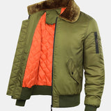 Thomas | Padded Bomber Jacket with Faux Fur Collar