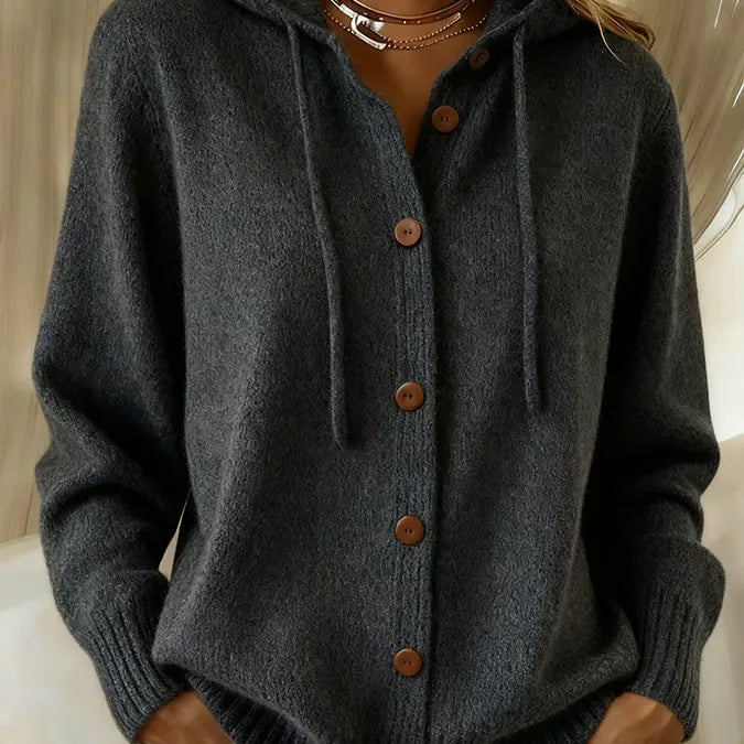 Judith | Hooded Button-Front Cardigan