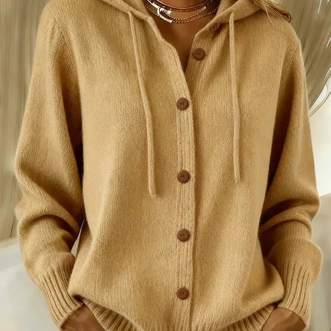 Judith | Hooded Button-Front Cardigan