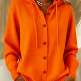 Judith | Hooded Button-Front Cardigan