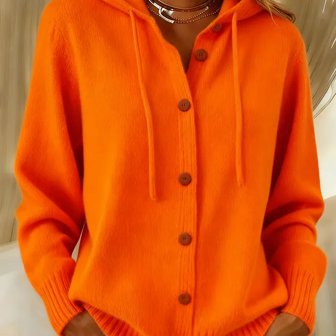 Judith | Hooded Button-Front Cardigan