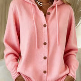 Judith | Hooded Button-Front Cardigan