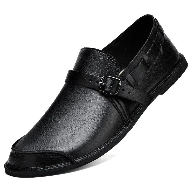 Zachary | Leather Buckle Loafers