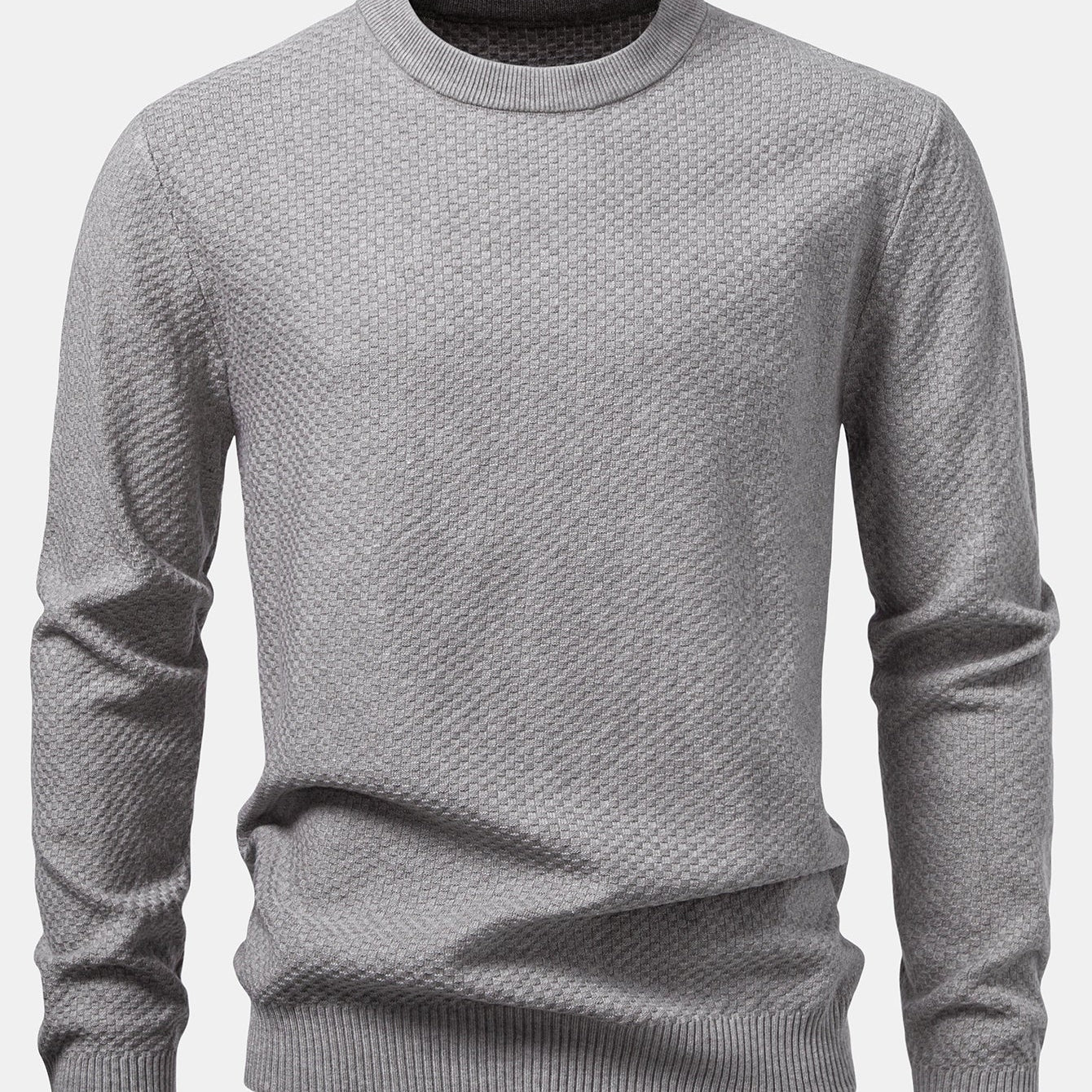 Lincoln | Checkerboard Texture Crew Neck Sweater