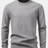 Lincoln | Checkerboard Texture Crew Neck Sweater