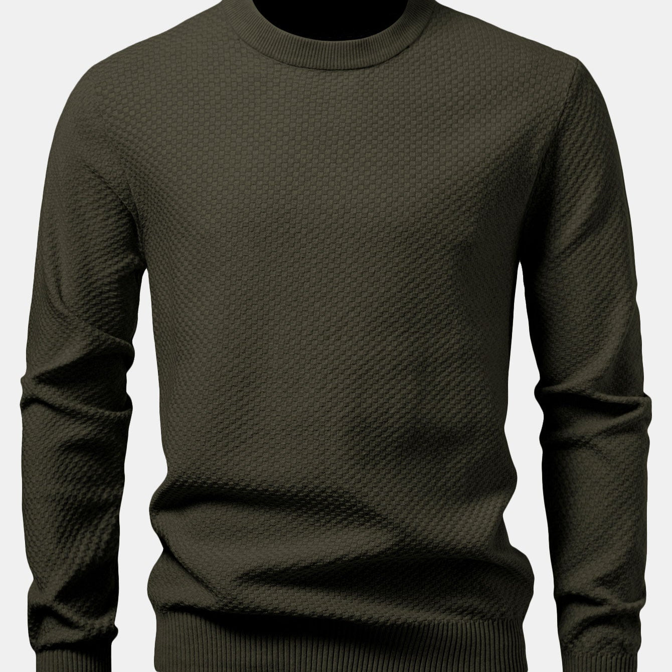 Lincoln | Checkerboard Texture Crew Neck Sweater