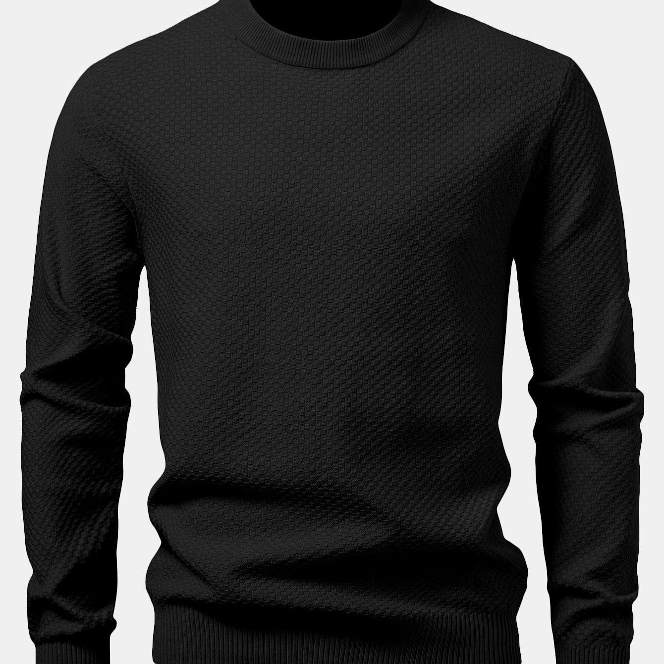 Lincoln | Checkerboard Texture Crew Neck Sweater