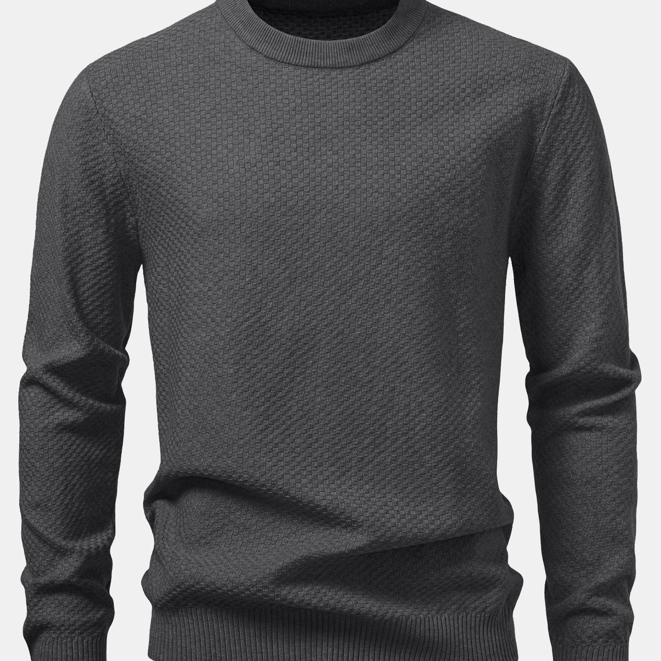 Lincoln | Checkerboard Texture Crew Neck Sweater