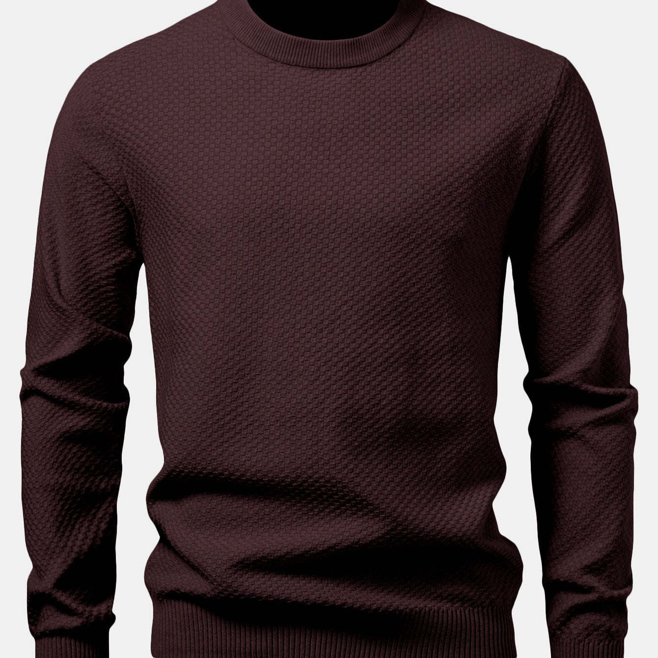 Lincoln | Checkerboard Texture Crew Neck Sweater