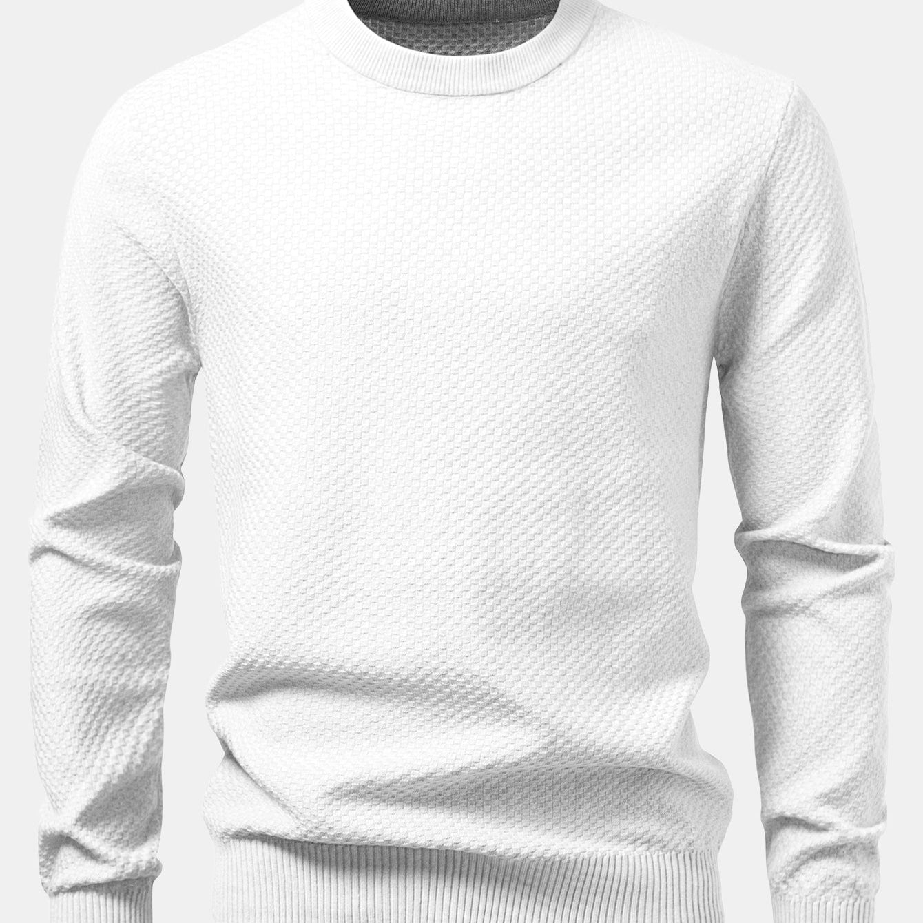 Lincoln | Checkerboard Texture Crew Neck Sweater