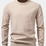 Lincoln | Checkerboard Texture Crew Neck Sweater
