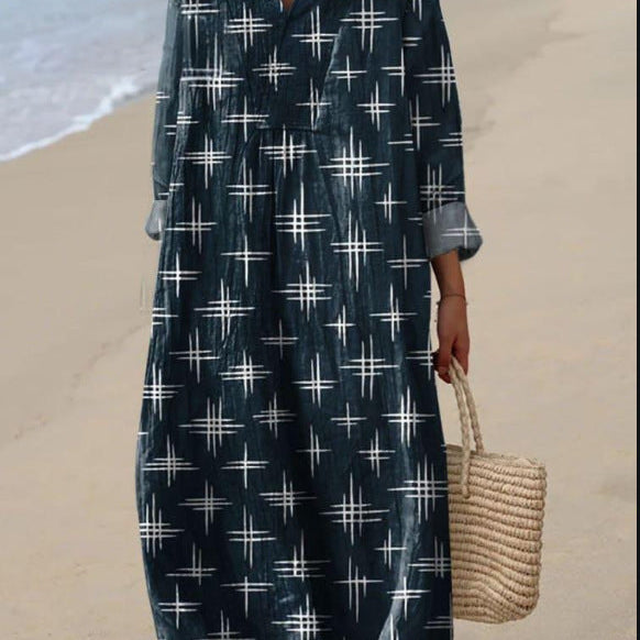 Lillian - Bohemian Dress with Star Print