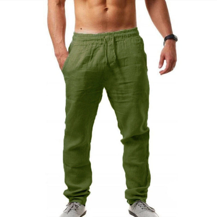 Harvey men's breathable drawstring pants in Green, view 7
