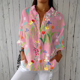 Andrea - Floral Shirt Tulip Garden
