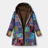 Rachel | Multicolor Patchwork Print Fleece-Lined Coat