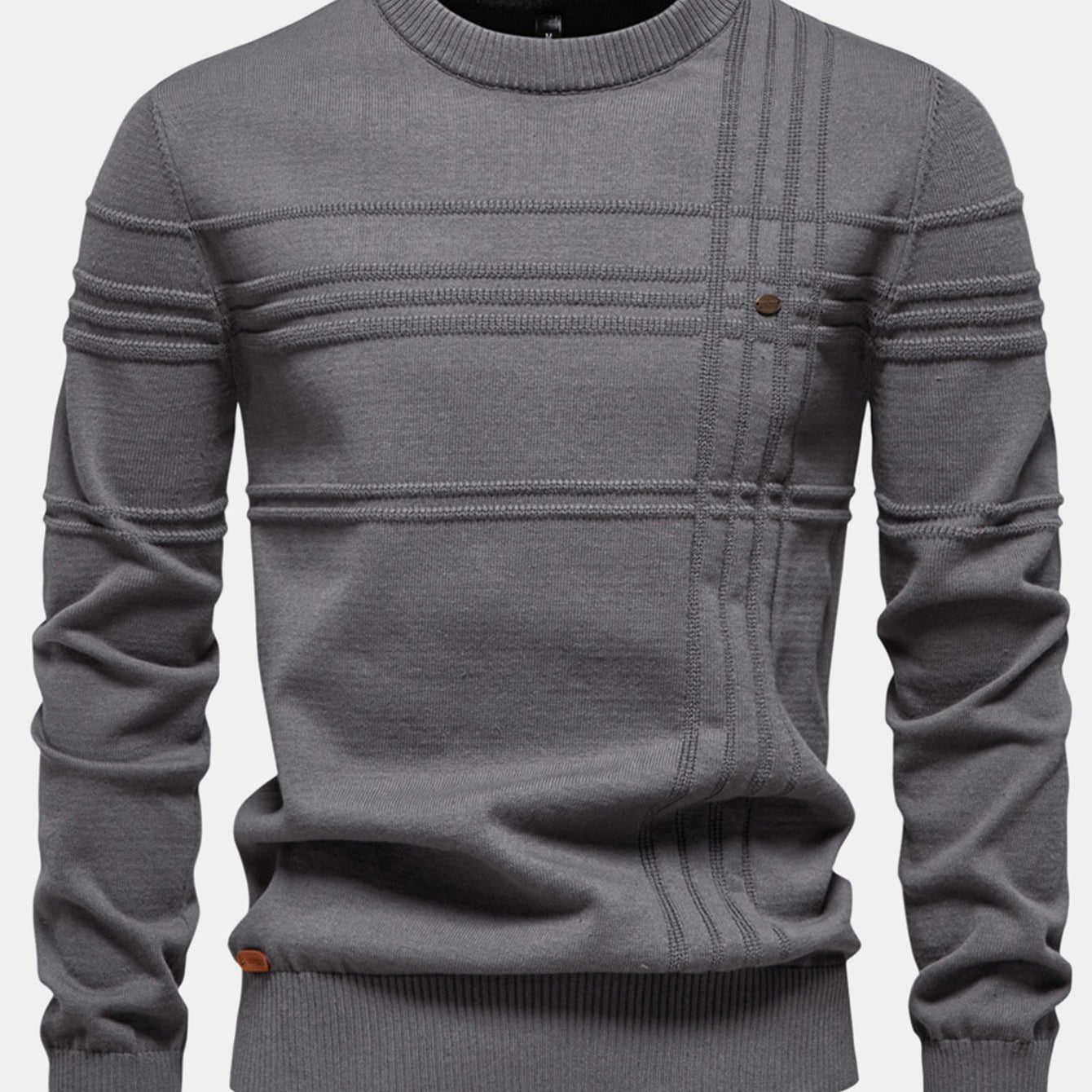 Fraser | Striped Jacquard Crew Neck Sweater