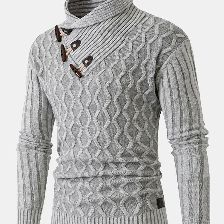 Duncan | Jacquard Toggle Turtleneck Sweater