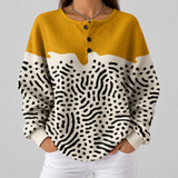 Opal mustard polka dot waffle knit sweater, front view