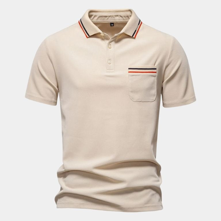 Graham | White Polo with Chest Pocket