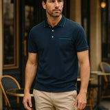 Graham | White Polo with Chest Pocket