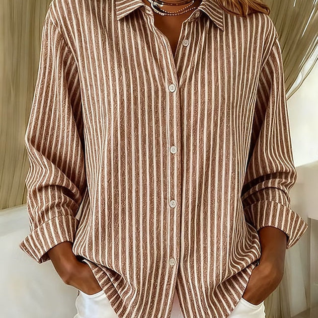 Deborah | Striped Button-Front Shirt