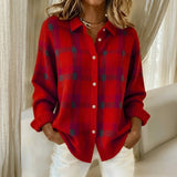 Sadie | Soft Red Plaid Cardigan
