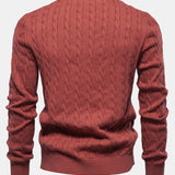 Rhys | Cable Knit Jacquard Sweater with Giraffe Embroidery