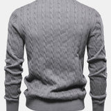 Rhys | Cable Knit Jacquard Sweater with Giraffe Embroidery