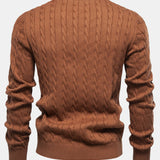 Rhys | Cable Knit Jacquard Sweater with Giraffe Embroidery
