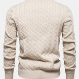 Rhys | Cable Knit Jacquard Sweater with Giraffe Embroidery