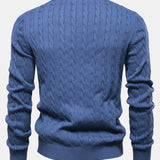 Rhys | Cable Knit Jacquard Sweater with Giraffe Embroidery
