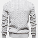 Rhys | Cable Knit Jacquard Sweater with Giraffe Embroidery