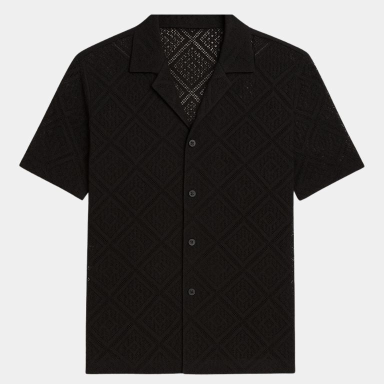 Devin | Textured Polo with Open Collar