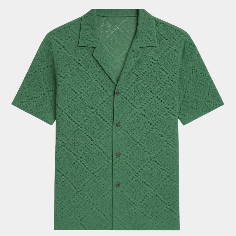 Devin | Textured Polo with Open Collar