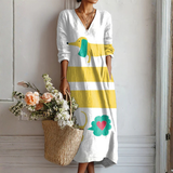 Julia | White Color-Block Maxi Dress